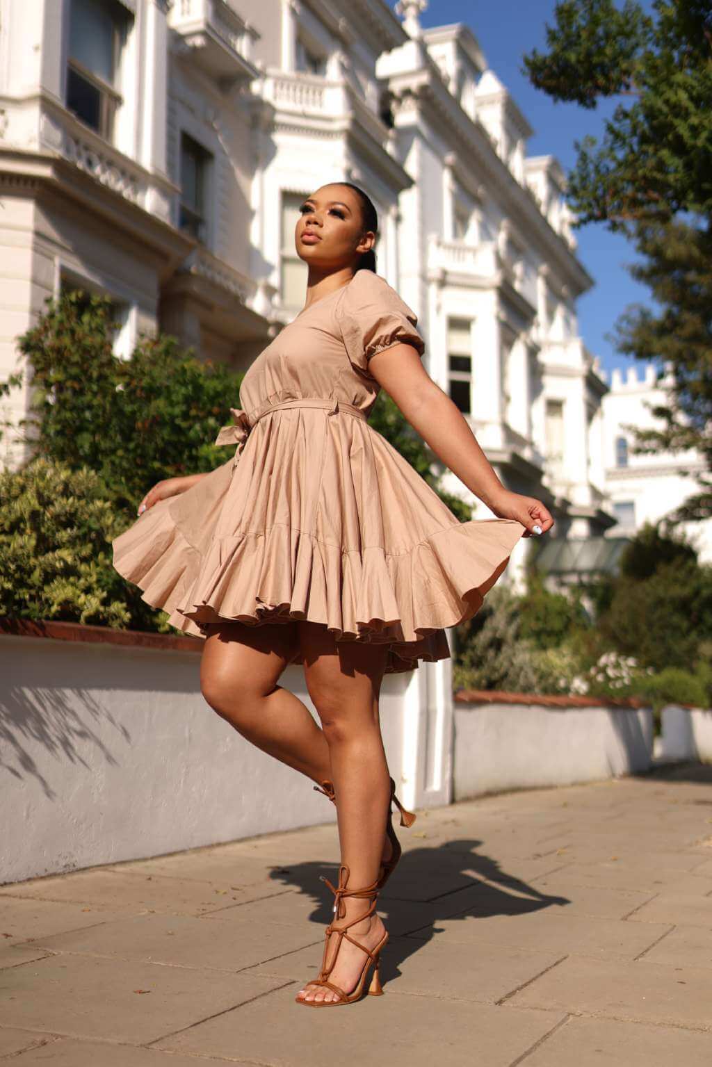 You’ll adore the Beige Nude Poplin Dress Gathered Hem because it can be styled in so many ways. The dress is easy to style and you can even pair it with different accessories that reflect your personality. Pair it with heels or flats; we recommend pumps; we love the look and how well the heels compliment this dress. With a flattering silhouette and a versatile color, this shift dress is a must-have addition to your closet!