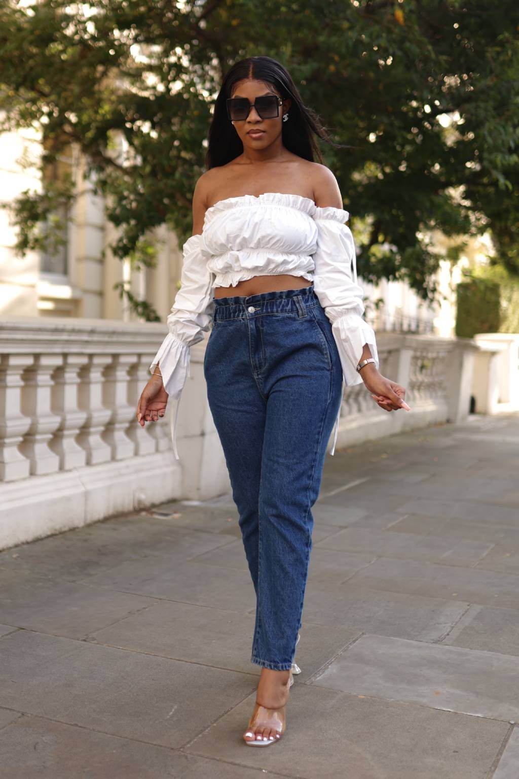 Buy BUYKUD Women's Plus Size Casual Loose Wide Leg Jeans Denim Bloomers Elastic  Waist Denim Cotton Trousers with Pockets Online at desertcartINDIA